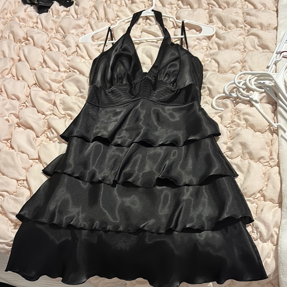 Laundry By Shelli Segal Black Tiered Mini Dress
